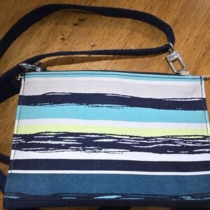 31 thirty-one Stylish Blue and Green Striped Women's Bag